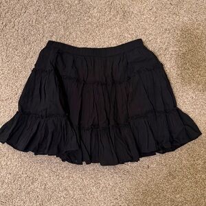 Black Flowy Mini Skirt